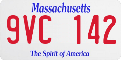 MA license plate 9VC142