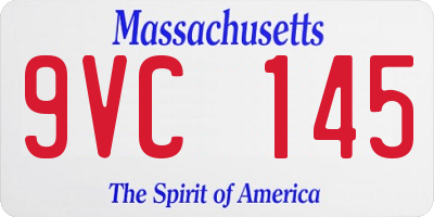 MA license plate 9VC145