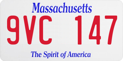 MA license plate 9VC147