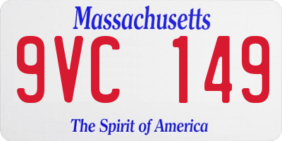 MA license plate 9VC149