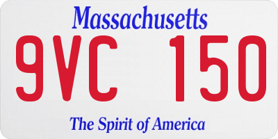 MA license plate 9VC150
