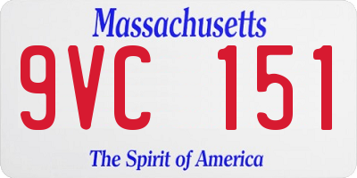 MA license plate 9VC151