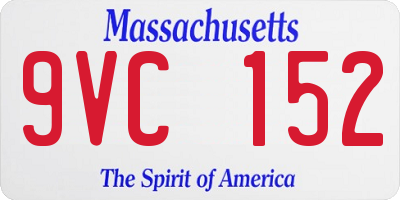 MA license plate 9VC152