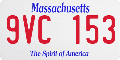 MA license plate 9VC153