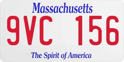 MA license plate 9VC156