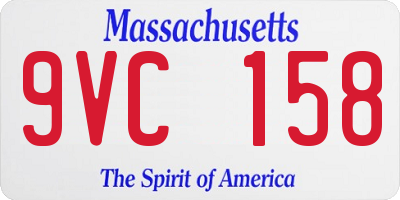 MA license plate 9VC158