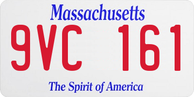 MA license plate 9VC161