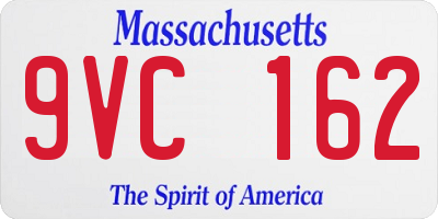 MA license plate 9VC162
