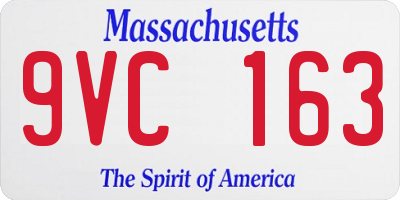 MA license plate 9VC163