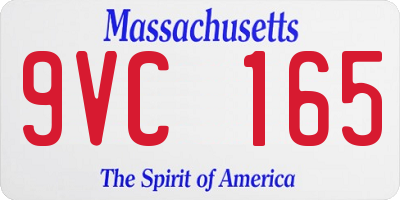 MA license plate 9VC165