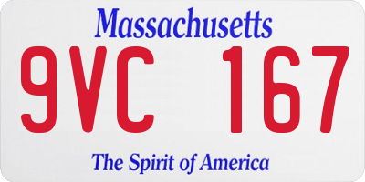 MA license plate 9VC167