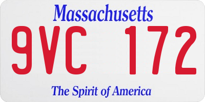 MA license plate 9VC172