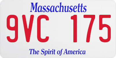 MA license plate 9VC175