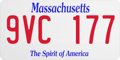 MA license plate 9VC177