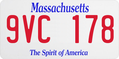 MA license plate 9VC178
