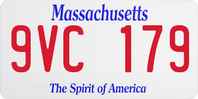 MA license plate 9VC179