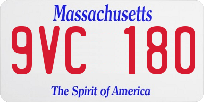 MA license plate 9VC180