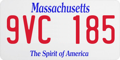 MA license plate 9VC185