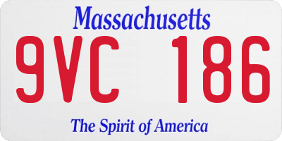 MA license plate 9VC186
