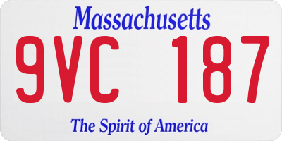 MA license plate 9VC187