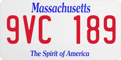 MA license plate 9VC189