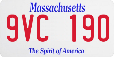MA license plate 9VC190