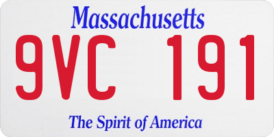 MA license plate 9VC191