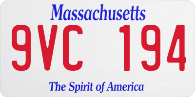 MA license plate 9VC194