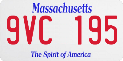 MA license plate 9VC195