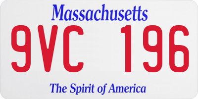 MA license plate 9VC196