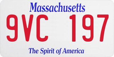 MA license plate 9VC197