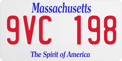 MA license plate 9VC198