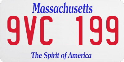 MA license plate 9VC199