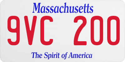 MA license plate 9VC200
