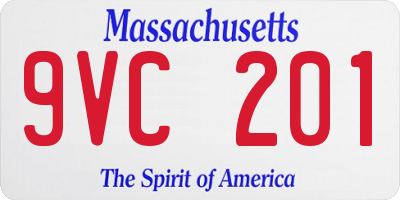 MA license plate 9VC201
