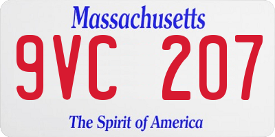 MA license plate 9VC207