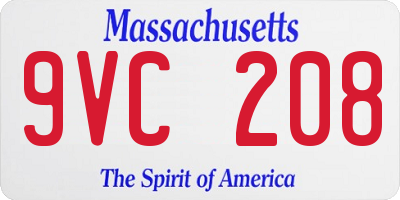 MA license plate 9VC208