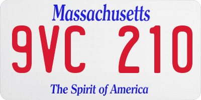 MA license plate 9VC210