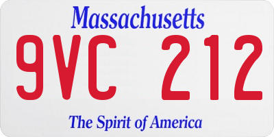 MA license plate 9VC212