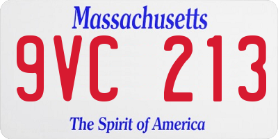 MA license plate 9VC213