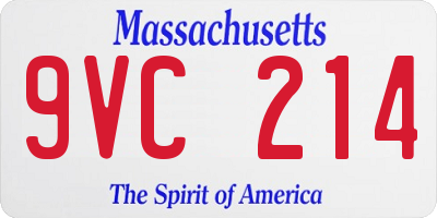 MA license plate 9VC214