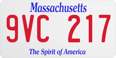 MA license plate 9VC217