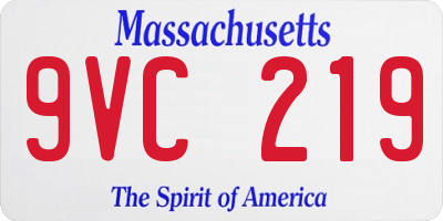 MA license plate 9VC219