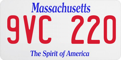 MA license plate 9VC220