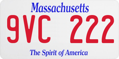 MA license plate 9VC222