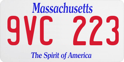 MA license plate 9VC223