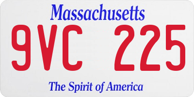 MA license plate 9VC225