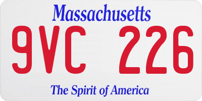 MA license plate 9VC226