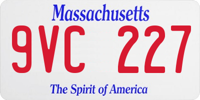 MA license plate 9VC227