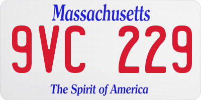 MA license plate 9VC229